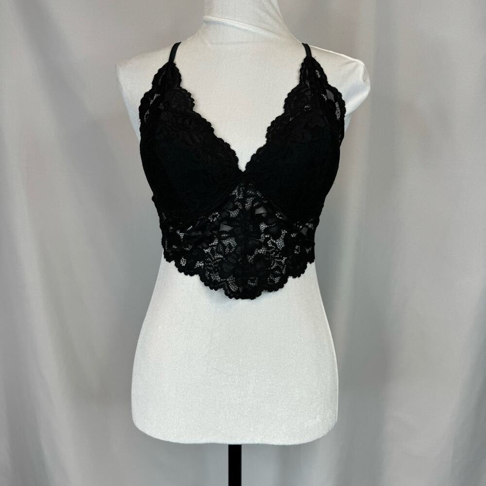 Akira Black Lace Bralette Size Medium Dark Coquette Flirty Whimsigoth Rave Goth
